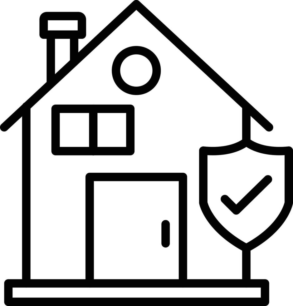 icono de línea de seguro de hogar vector