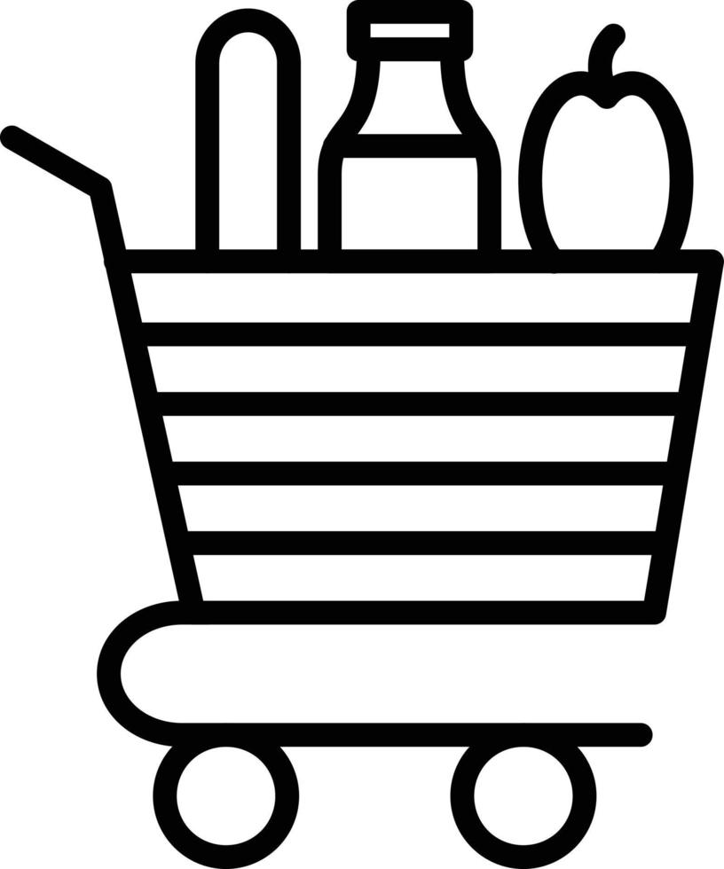 Grocery Cart Line Icon vector