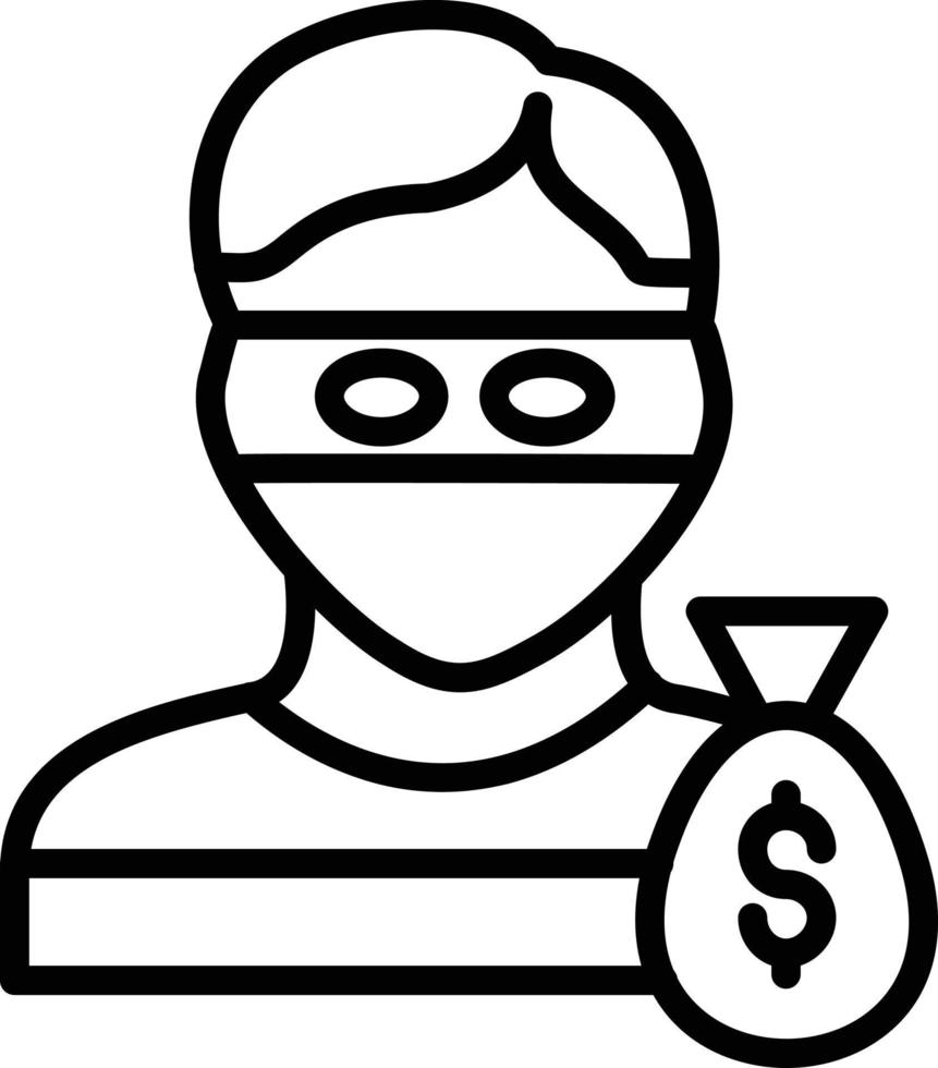 Robbery Line Icon vector