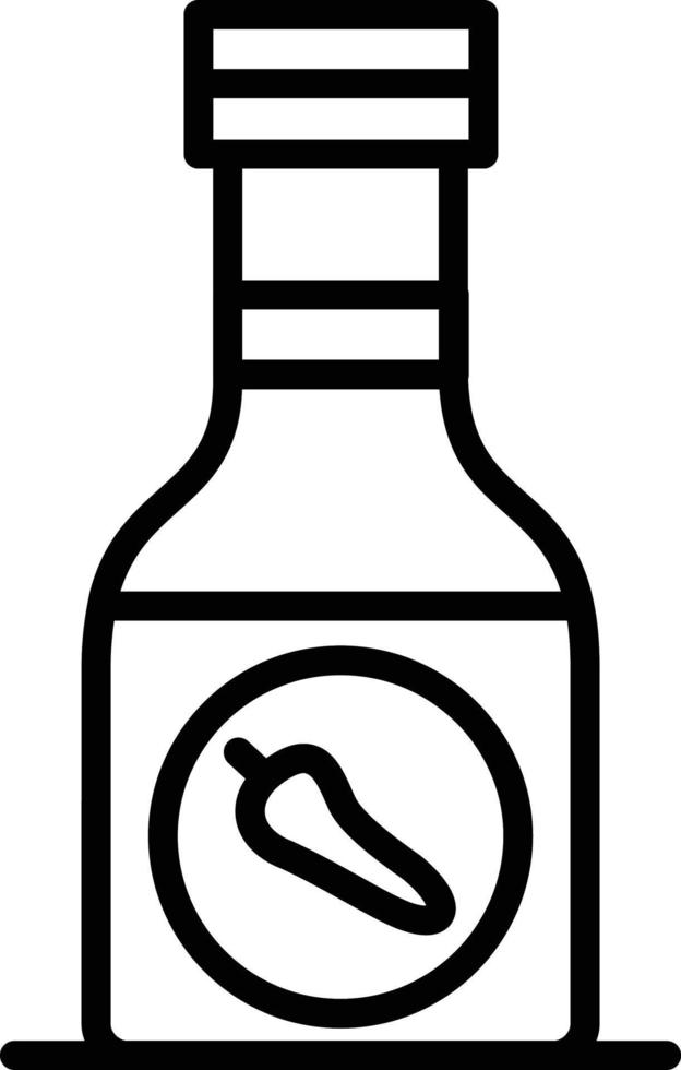 Sauce Bottle Line Icon vector