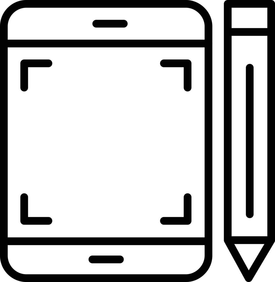 icono de línea de tableta digitalizadora vector
