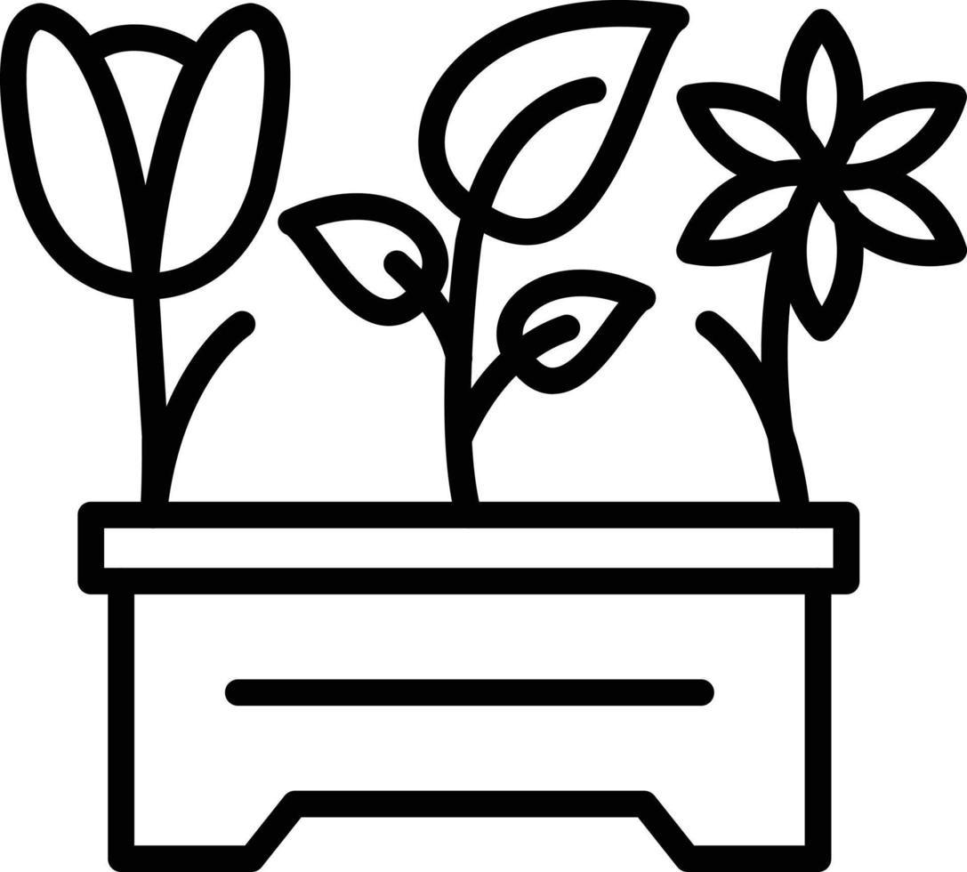 icono de línea de línea de jardinería vector