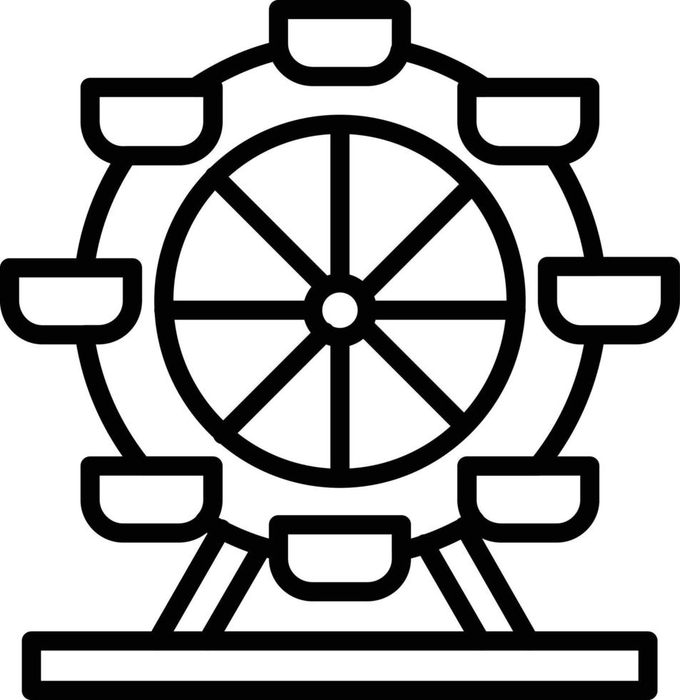 Ferris Wheel Line Icon vector