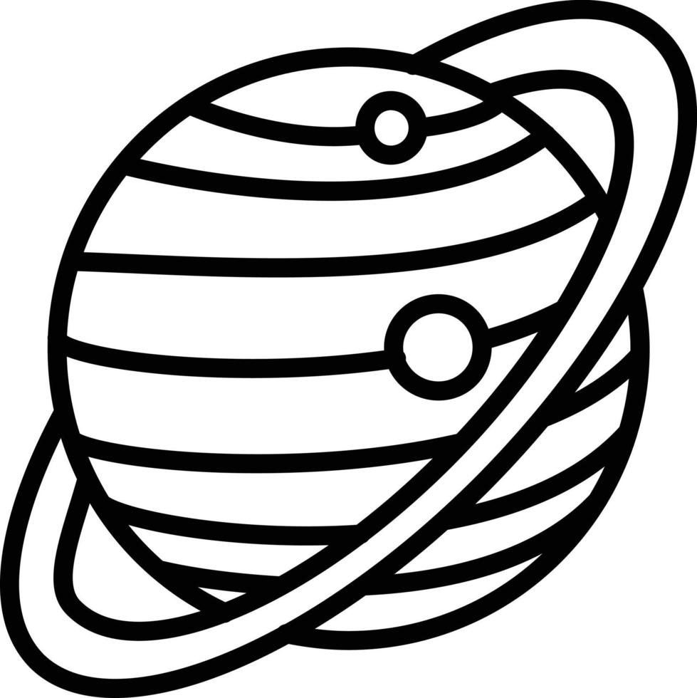 icono de la línea de saturno vector