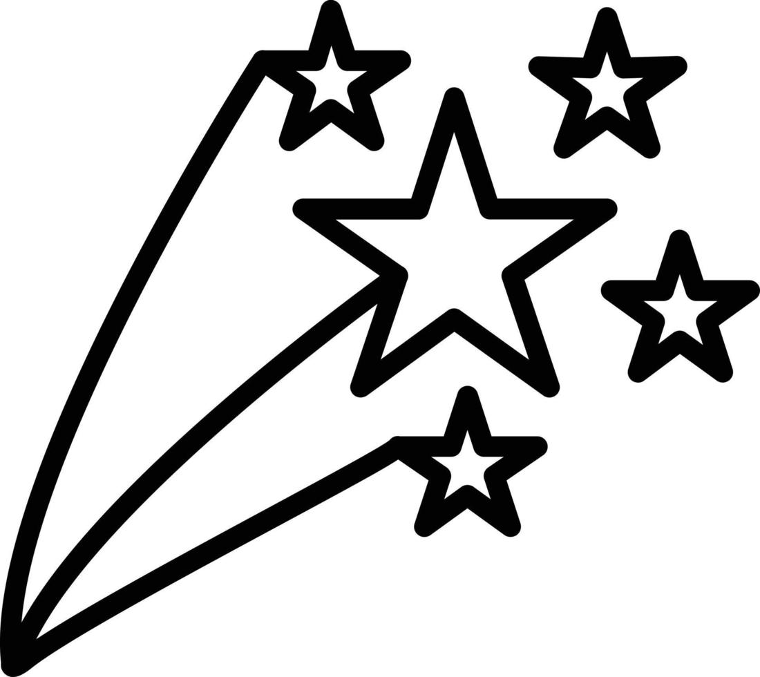 icono de línea de estrella fugaz vector