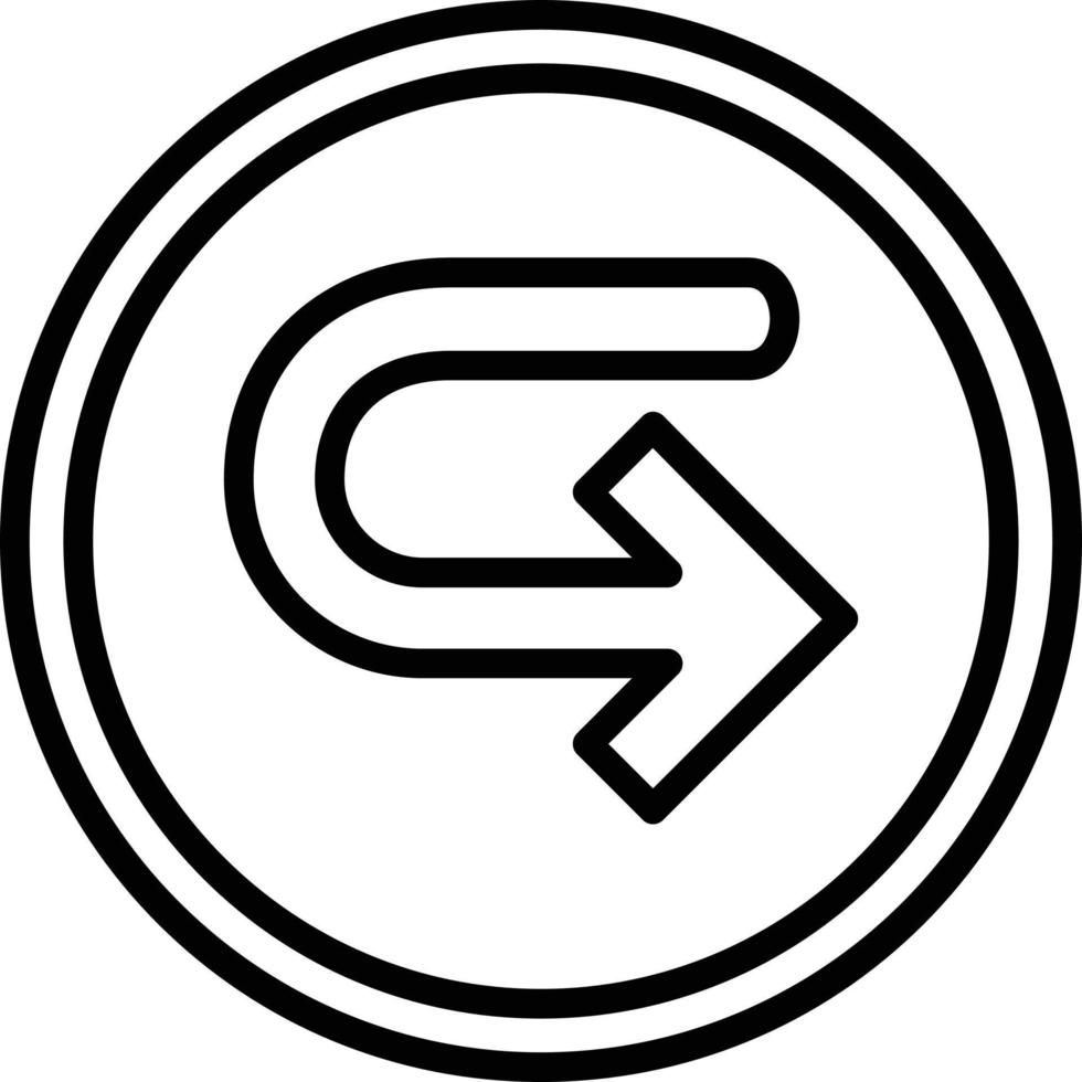 Turn Right Arrow Line Icon vector