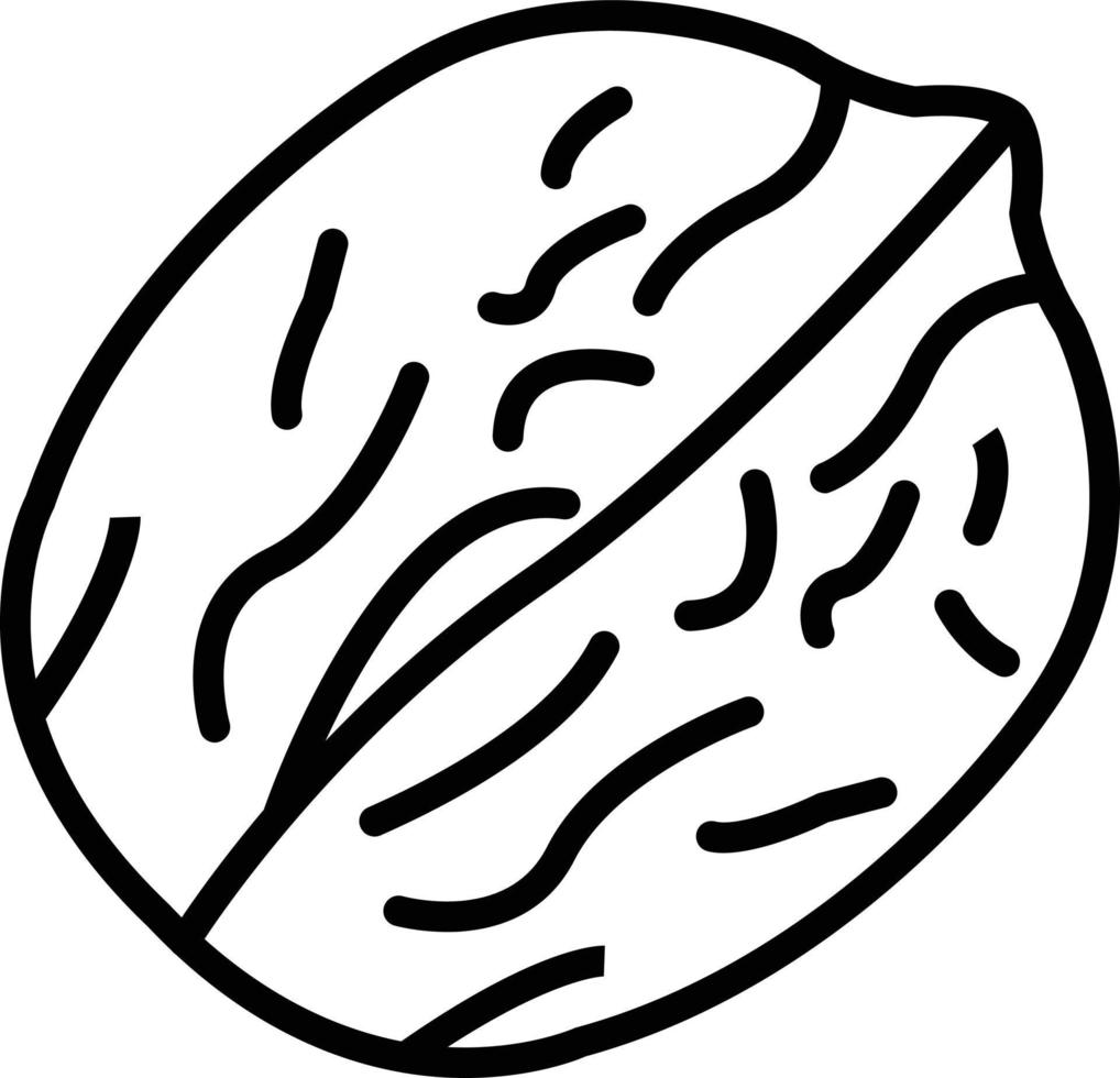 Walnut Line Icon vector