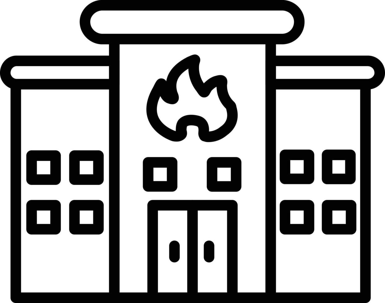 Fire Station Line Icon vector