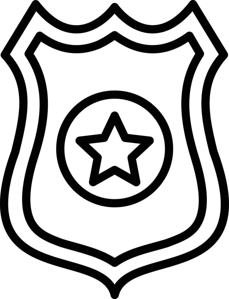 icono de línea de placa de policía vector
