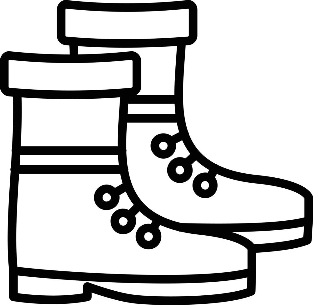 icono de línea de botas vector