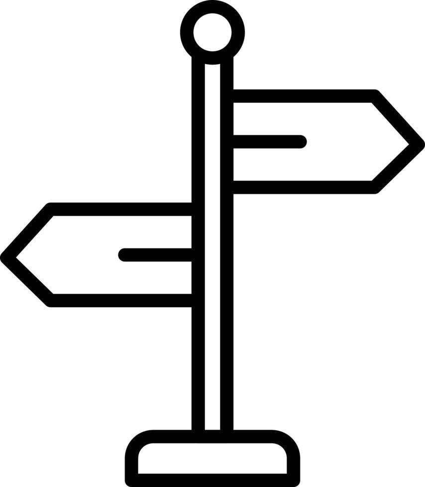 Directional Sign Line Icon vector