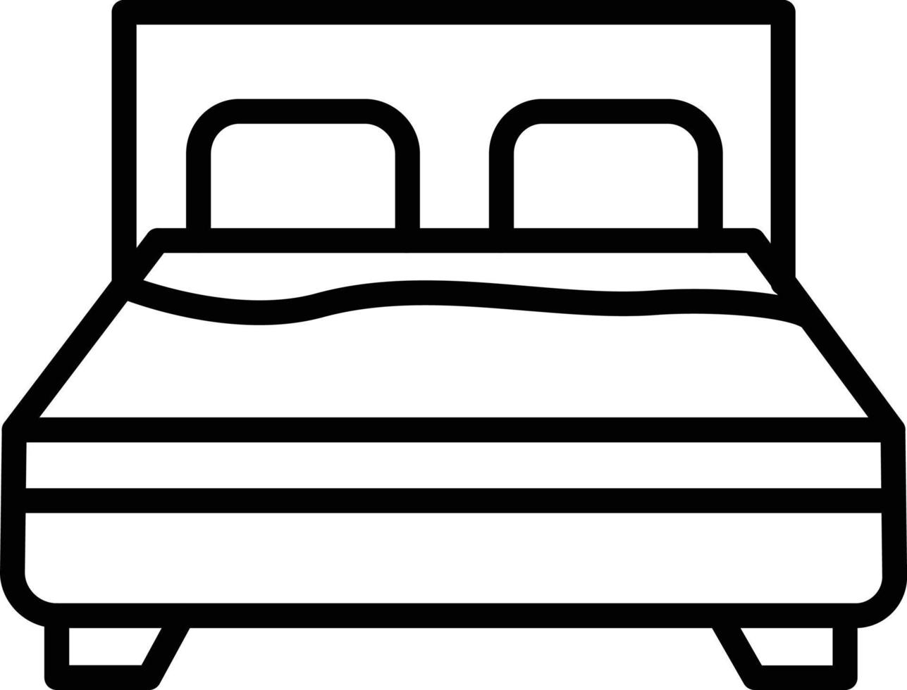 icono de línea de cama vector