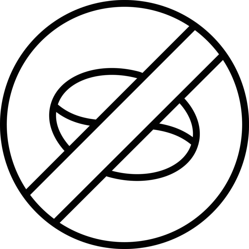 No Coffee Line Icon vector
