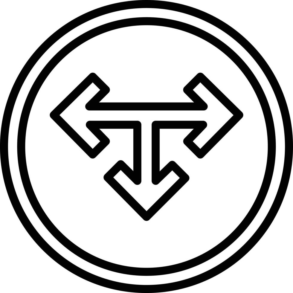 T Junction Line Icon vector