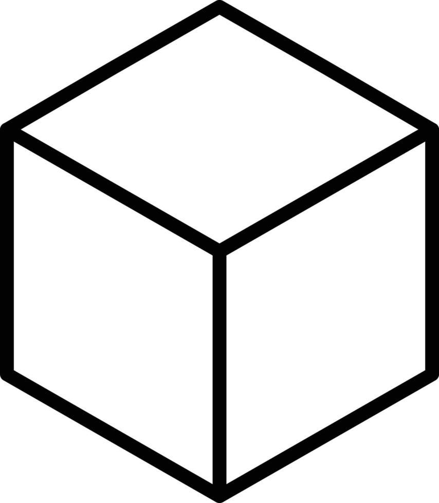 icono de línea de cubo vector