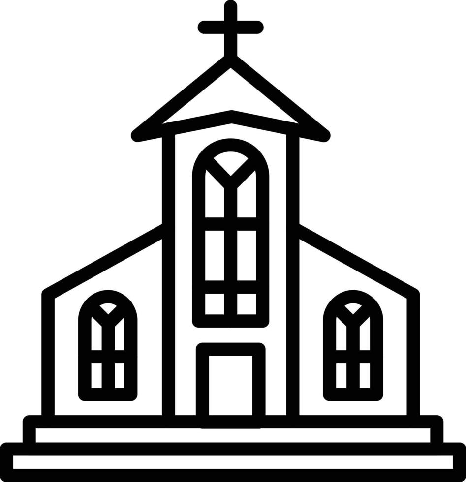 icono de la línea de la iglesia vector