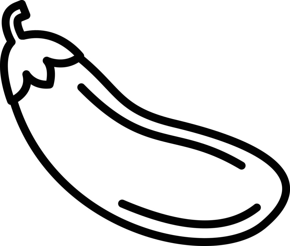 Aubergine Line Icon vector