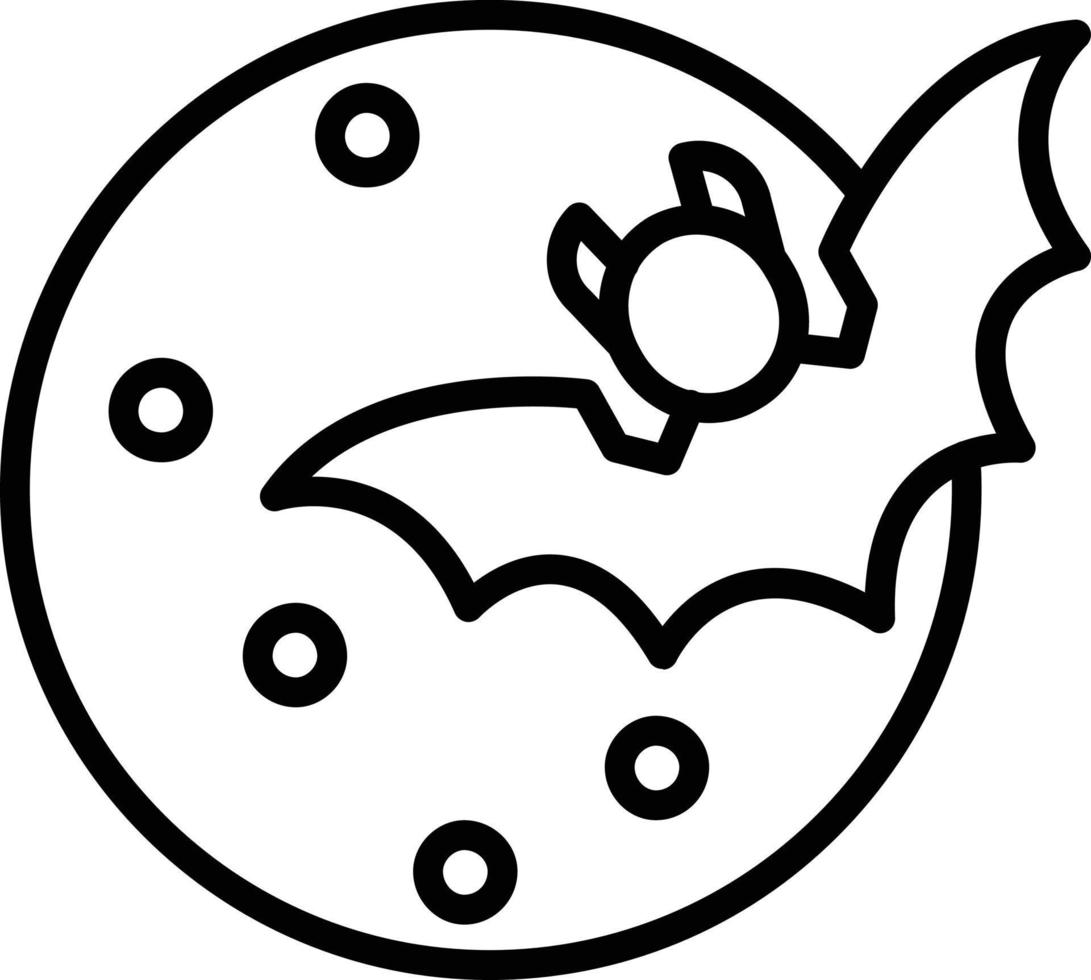 Halloween Moon Line Icon vector