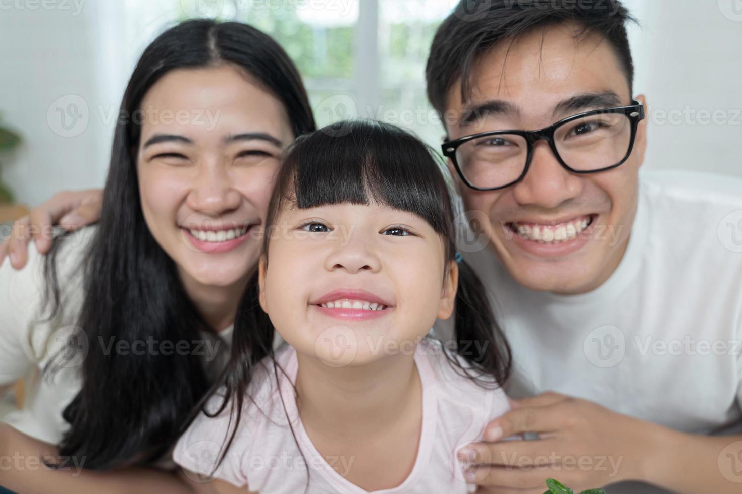 Portrait happy Asian family photo