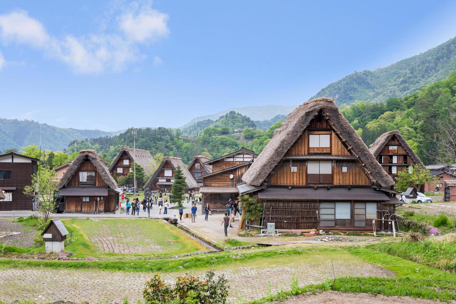 Shirakawago Declared a UNESCO world heritage site in 1995, Shirakawago is famous for their traditional gassho-zukuri farmhouses, The village is surrounded by abundant nature. photo