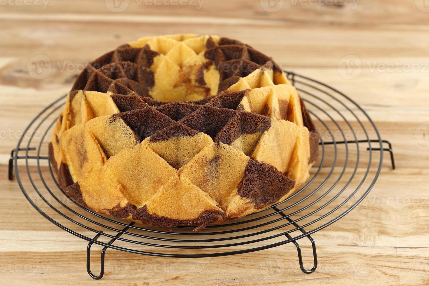 Bundt Marble Cake or Marmer Cake is Cake with Marble Effect made from Two  Different Colours of Batters. photo