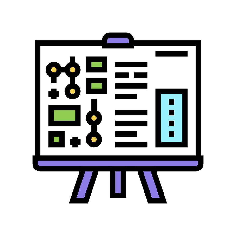 ilustración de vector de icono de color de informe técnico