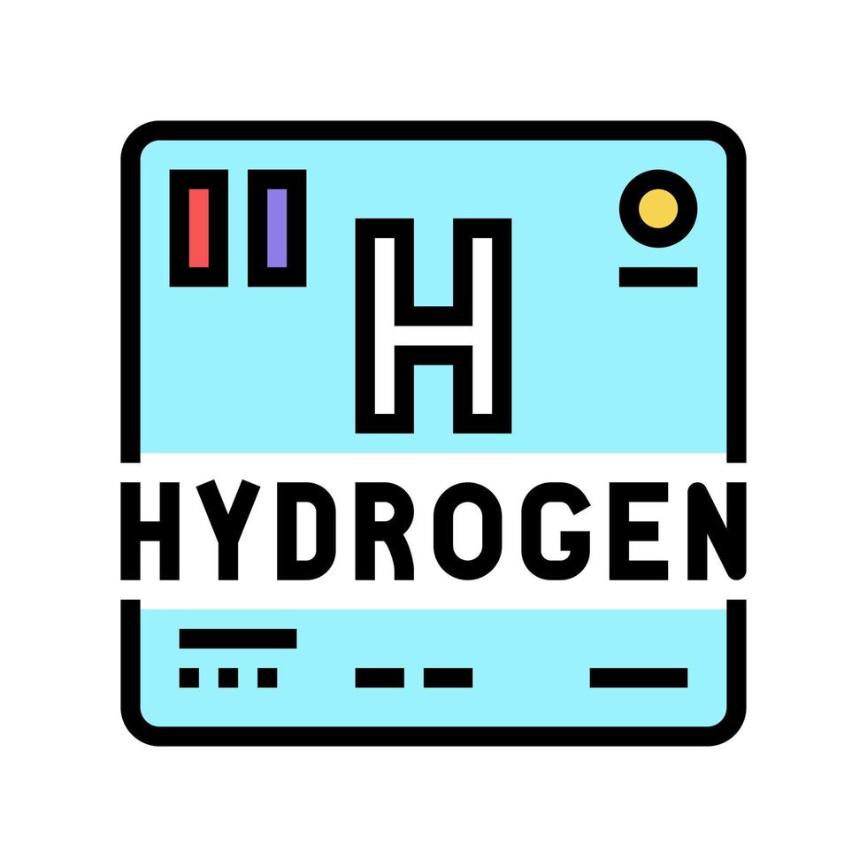 periodic table element hydrogen color icon vector illustration