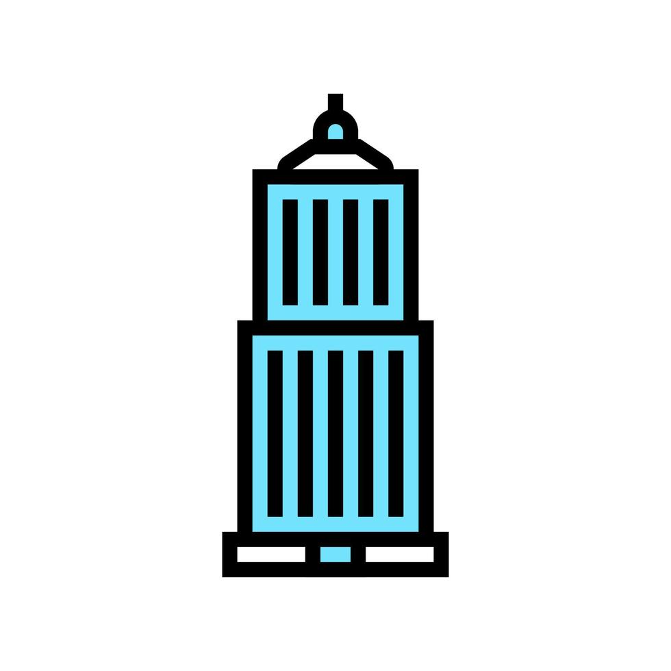 skyscraper business center building color icon vector illustration