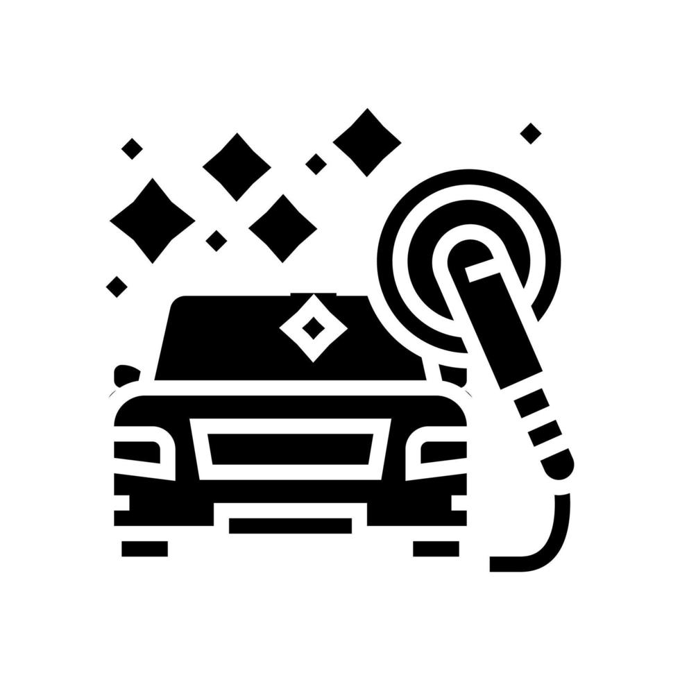 polish car wash service glyph icon vector illustration