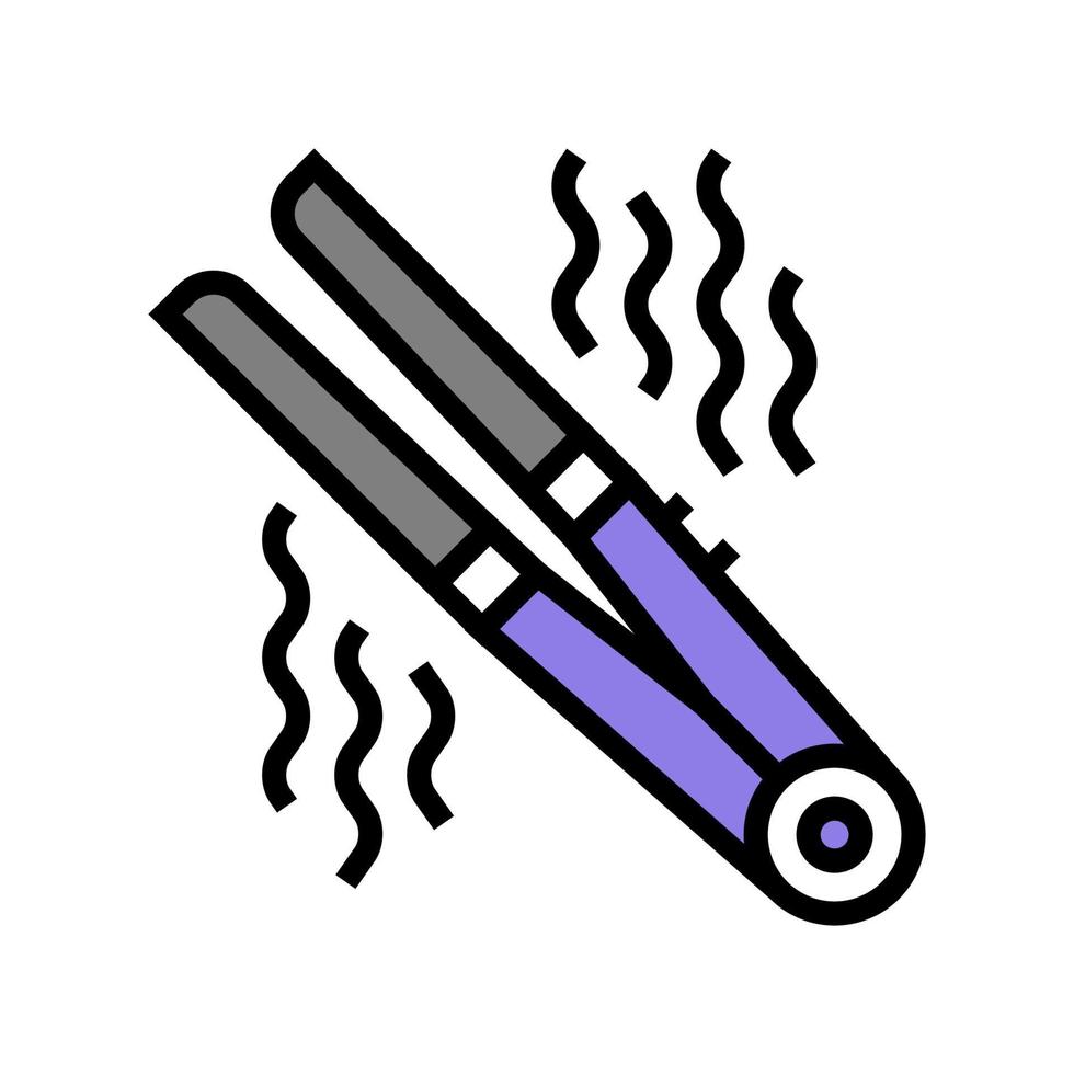 hair straightener device color icon vector illustration