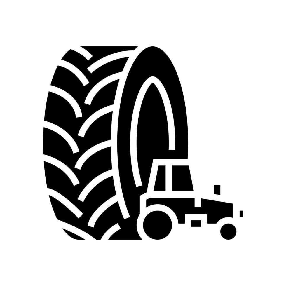 farm tractor tires glyph icon vector illustration