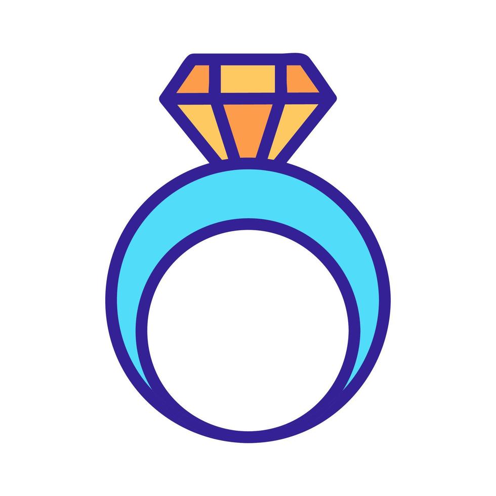 Diamond ring icon vector. Isolated contour symbol illustration vector