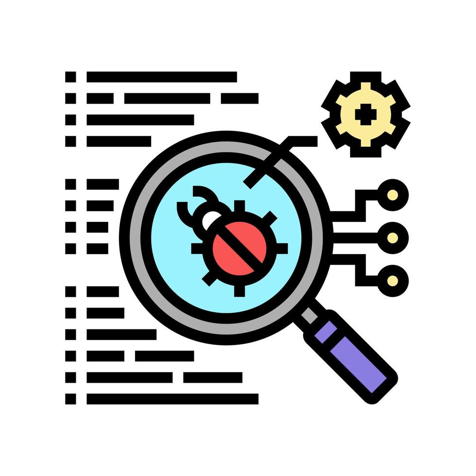virus searching color icon vector illustration