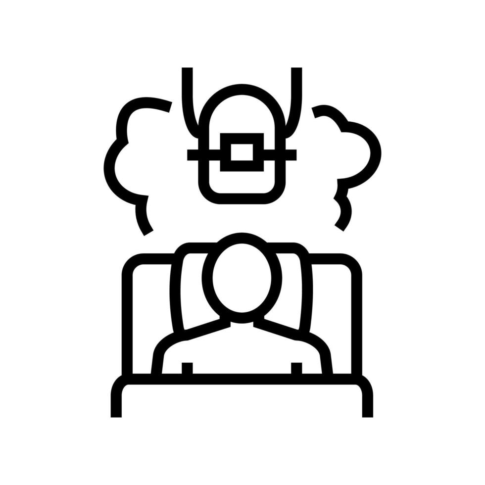 insomnia tooth braces line icon vector illustration