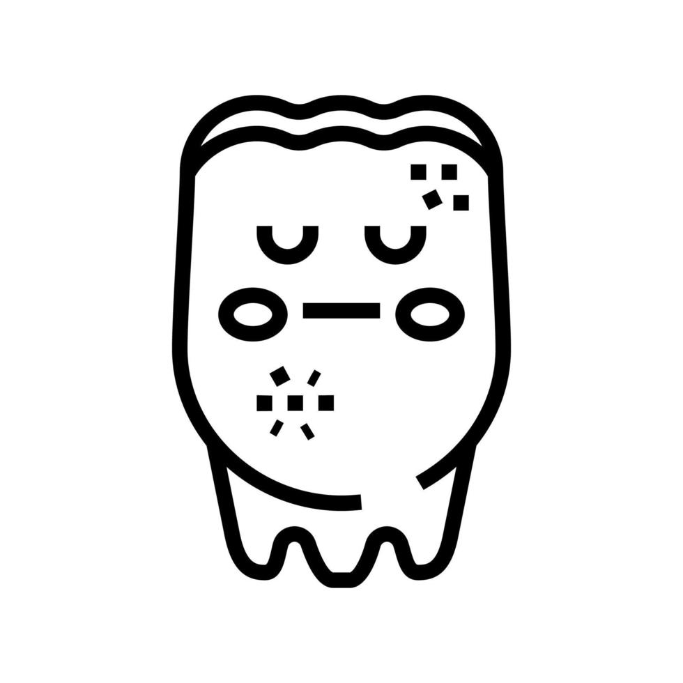 ill tooth line icon vector illustration