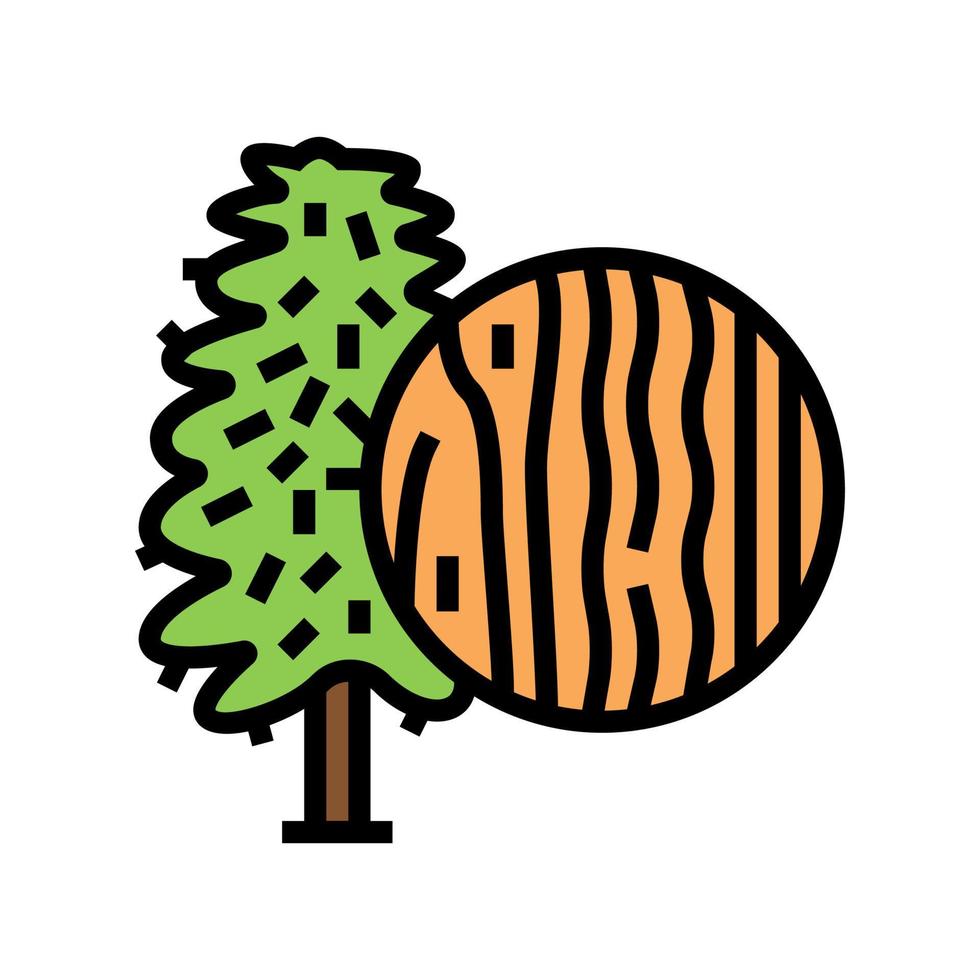 ilustración de vector de icono de color de madera de cicuta