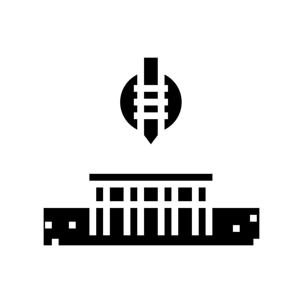 pila tornillo fundación glifo icono vector ilustración