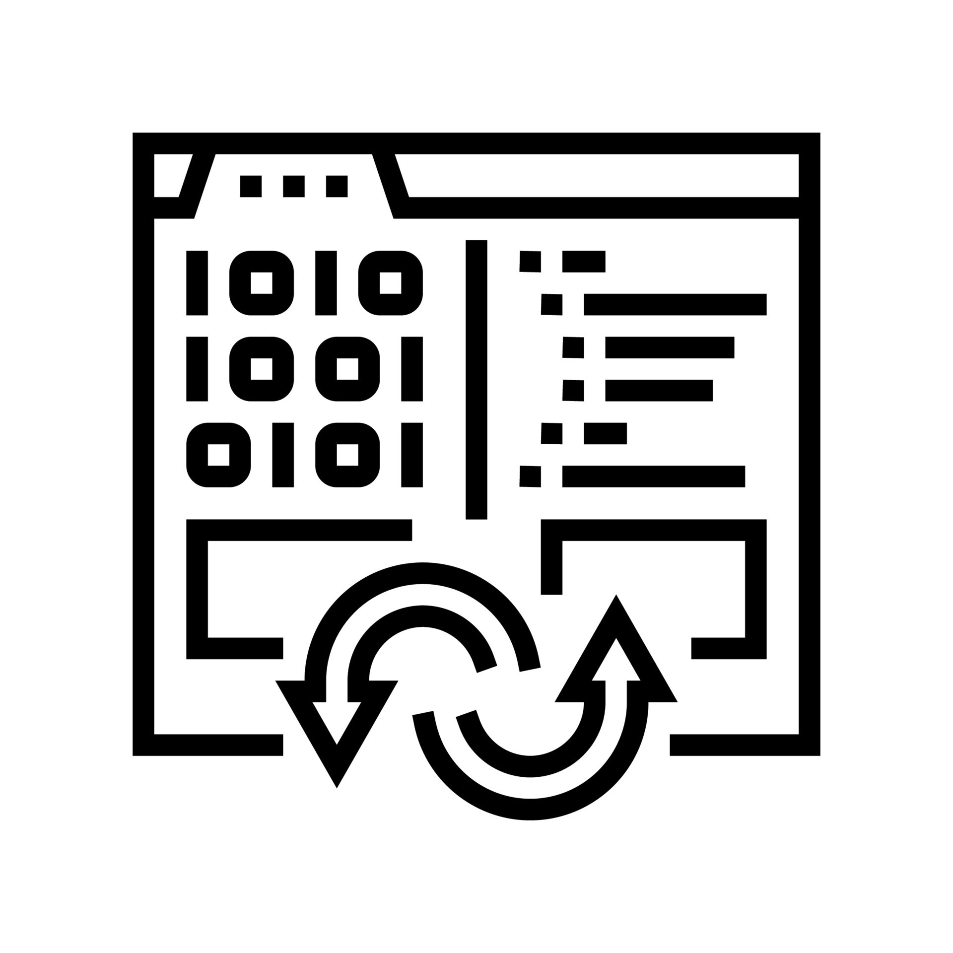 program code converter line icon vector illustration 10322400 Vector ...