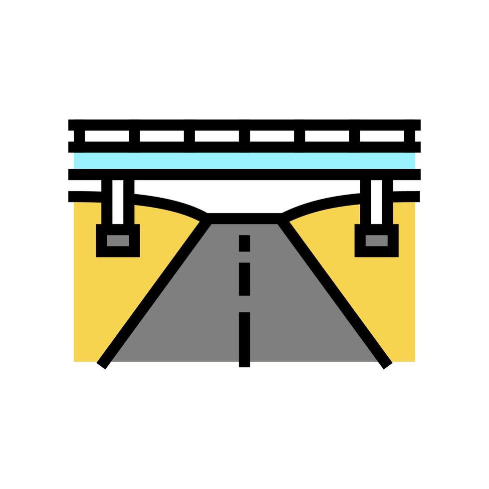 road and bridge color icon vector illustration
