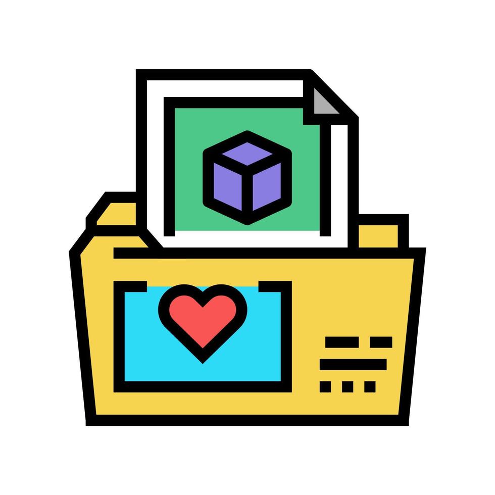folder storage ugc color icon vector illustration