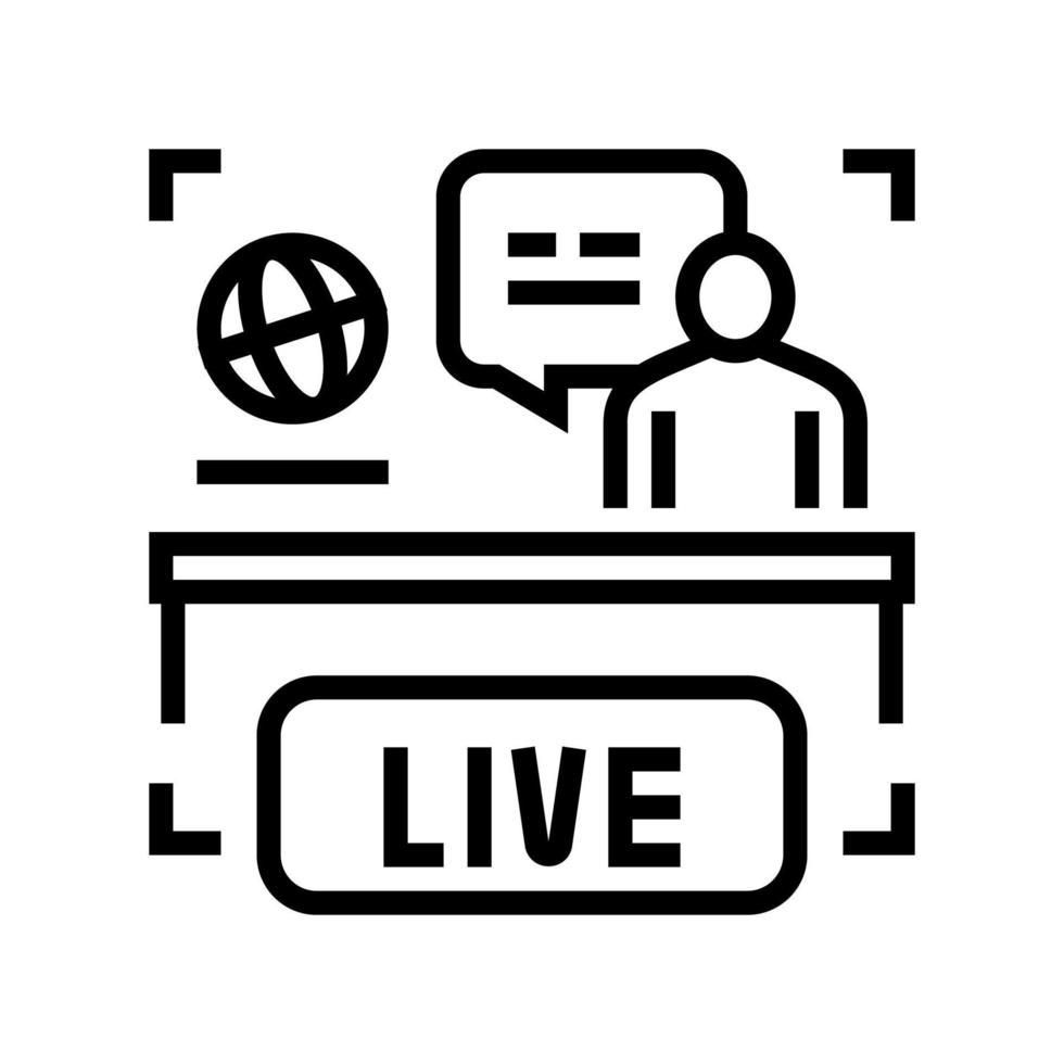 world live news line icon vector illustration