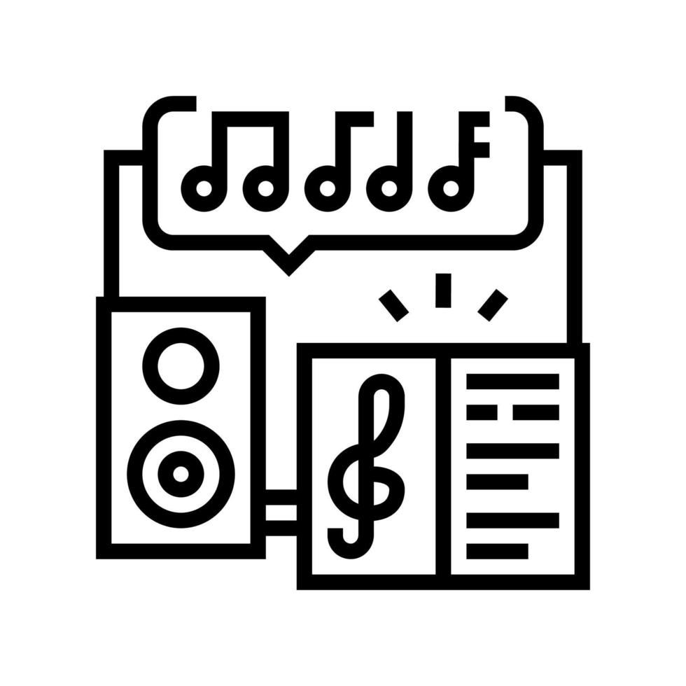 music school lesson line icon vector illustration