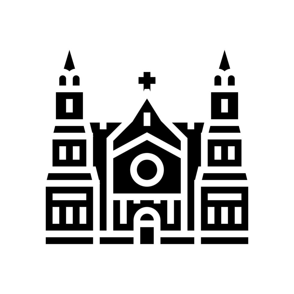 ilustración de vector de icono de glifo de edificio de catedral