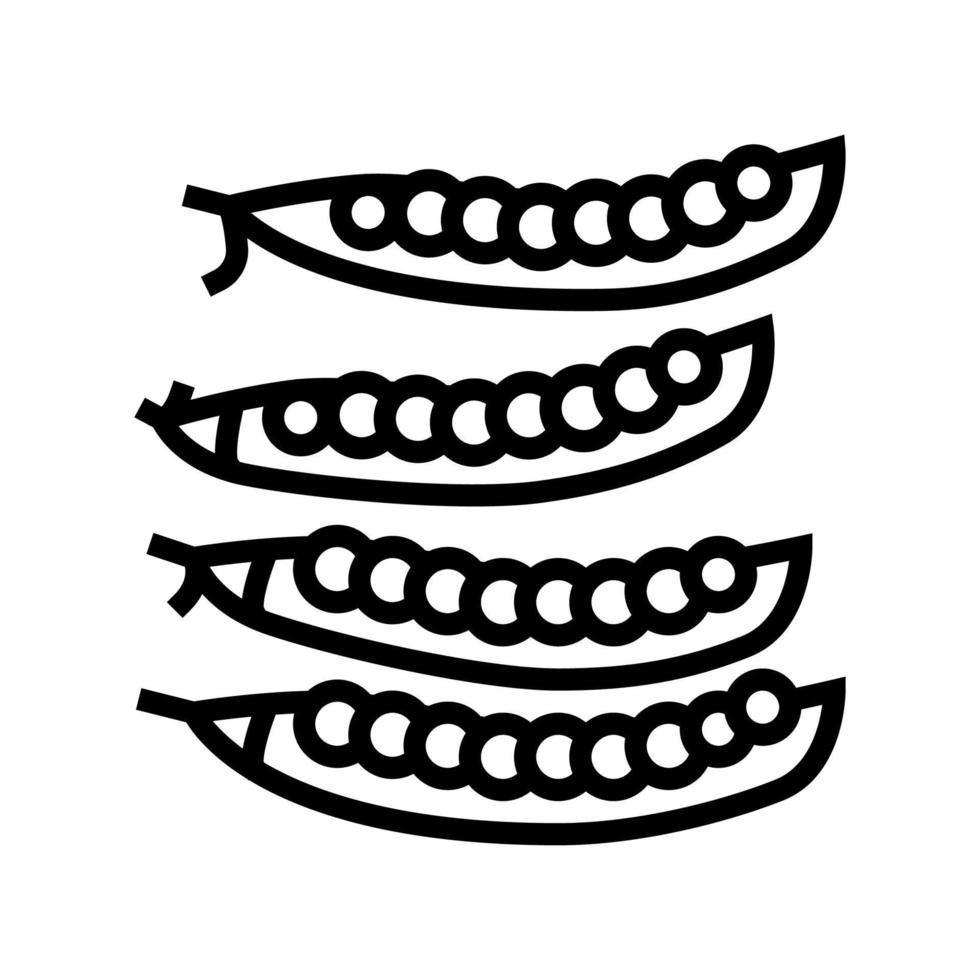 ripe fresh peas line icon vector illustration