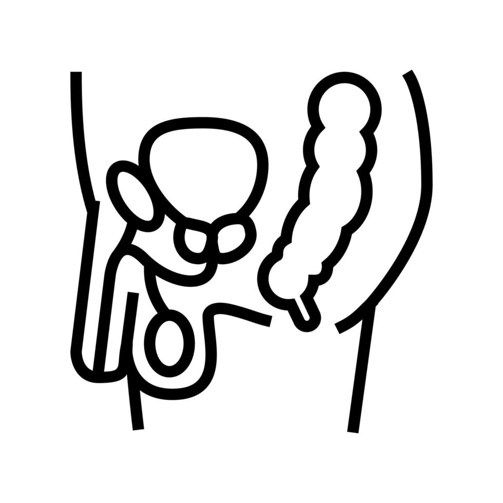 patient with prostate line icon vector illustration