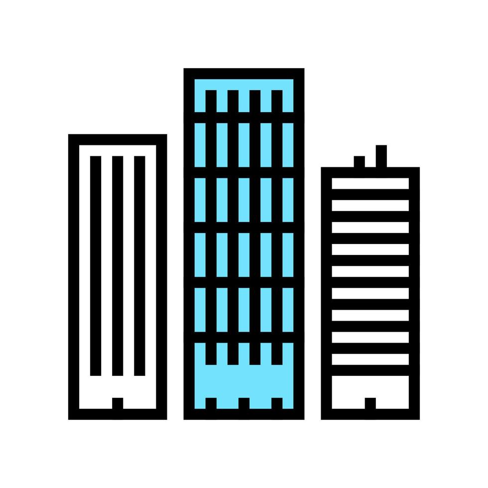 skyscraper buildings color icon vector illustration