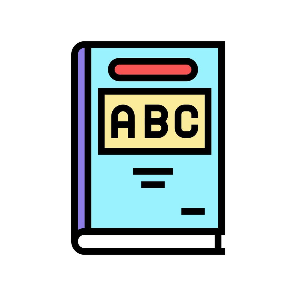 ilustración de vector de icono de color de libro abc