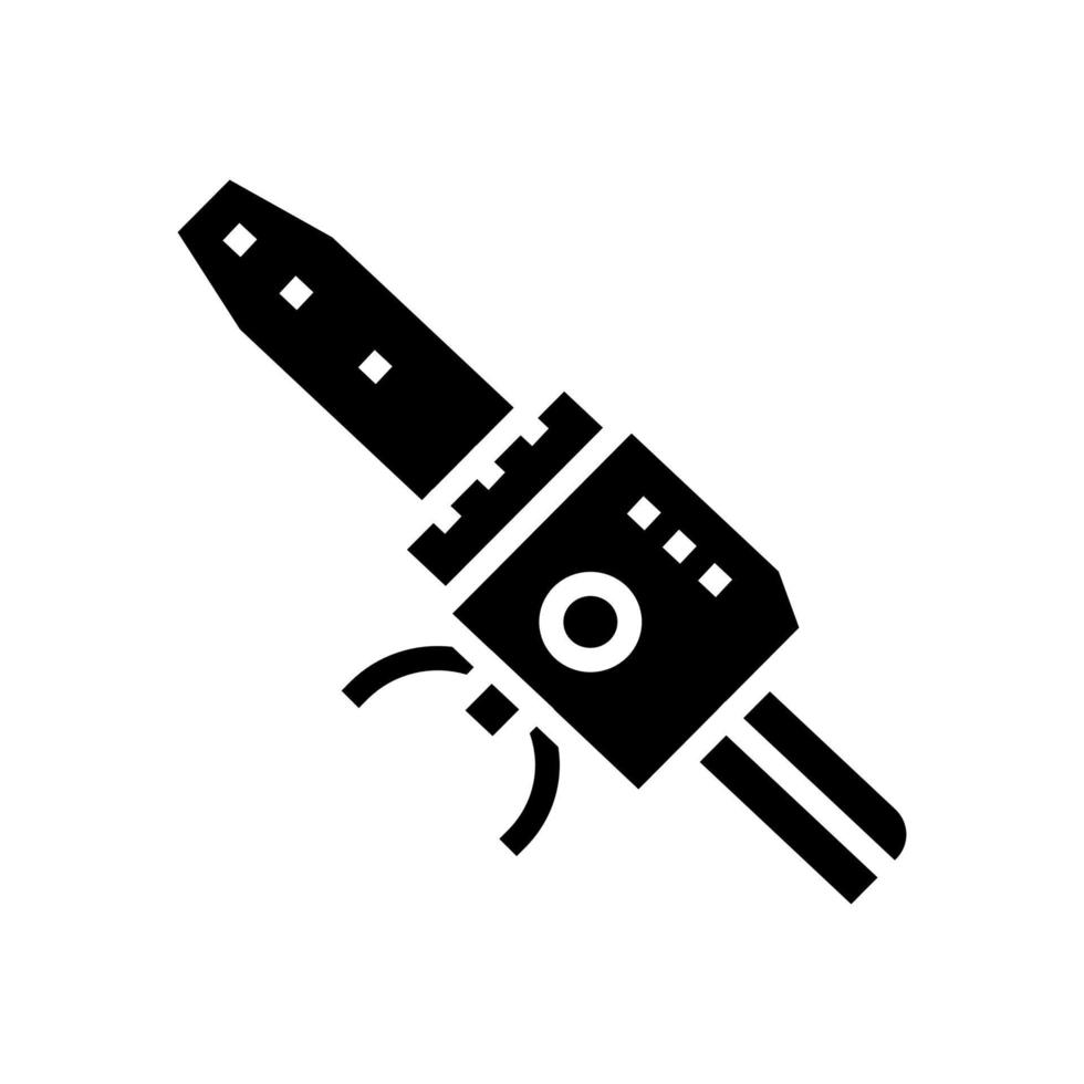 soldering iron for plastic pipes tool glyph icon vector illustration