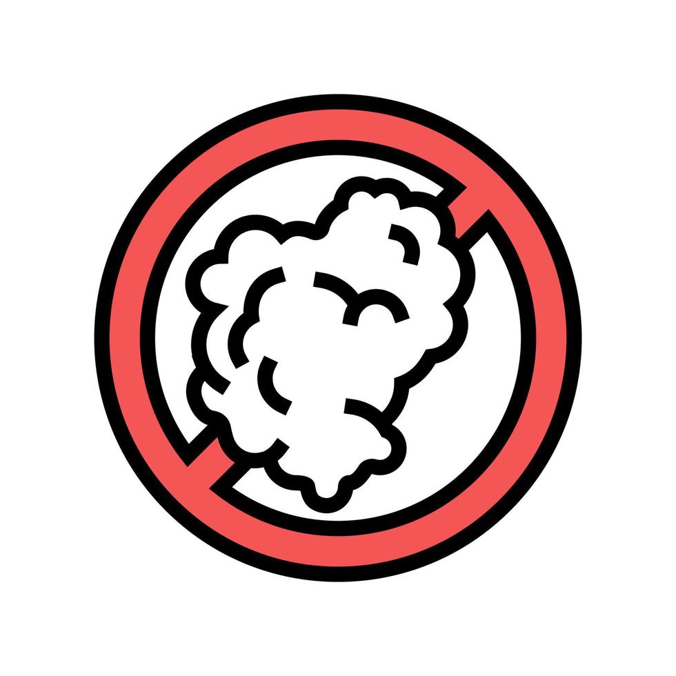 ilustración de vector de icono de color de signo de prohibición de fumar