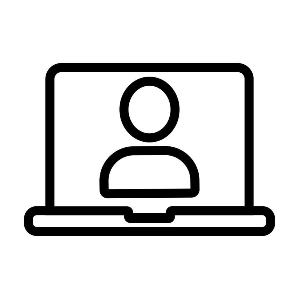 Control with the laptop icon vector. Isolated contour symbol illustration vector